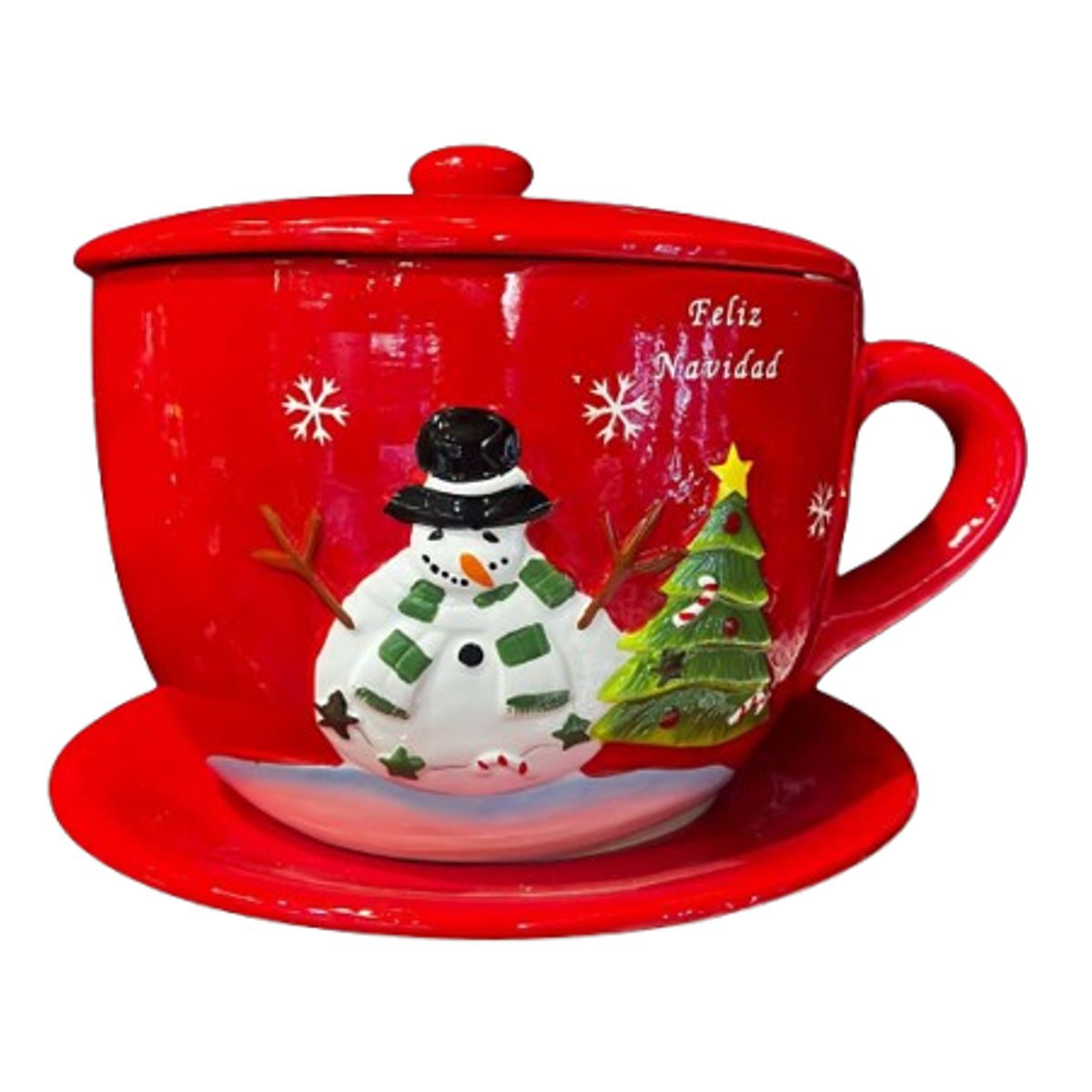 GENERICO - Tazón chocolatero Rojo Navideño