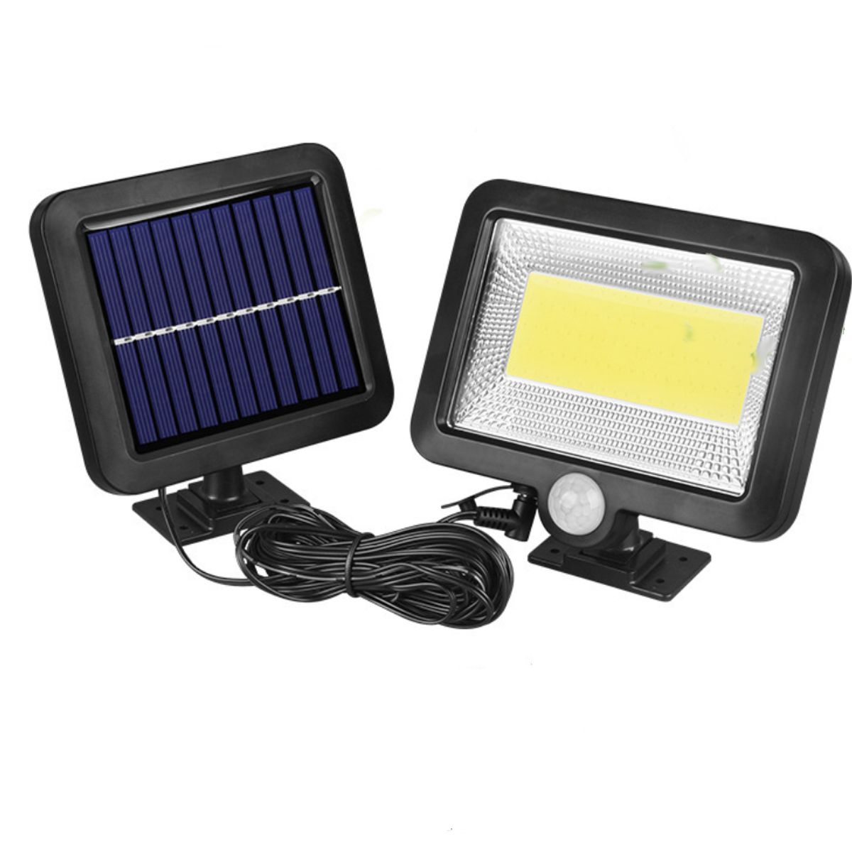 SEISA - Lampara Reflector LED con Panel Solar Sensor de Movimiento