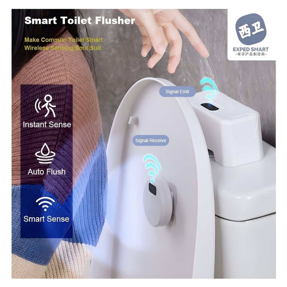 GENERICO - Sensor inteligente de inodoro sin contacto