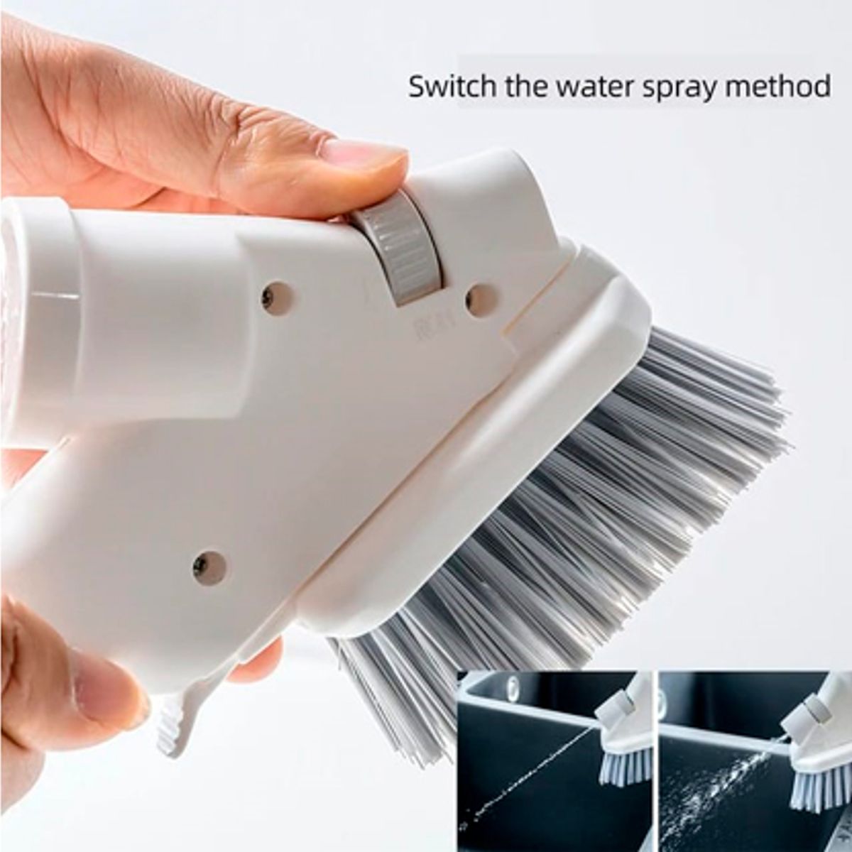 WELL BEING - Cepillo de limpieza multifunción 4 en 1 con spray