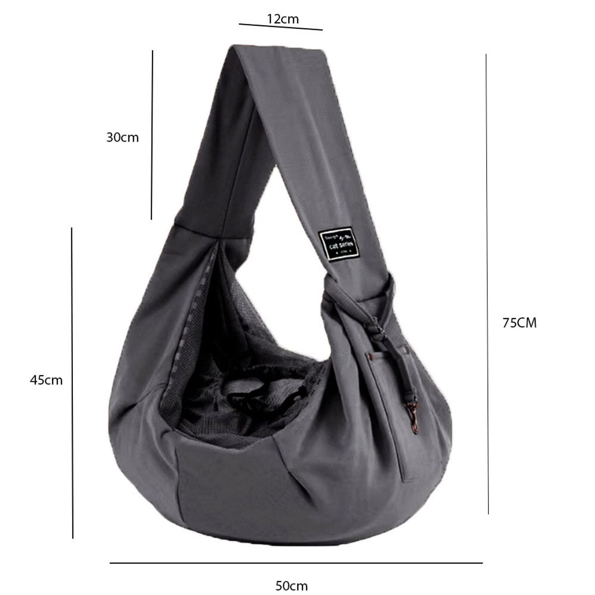 QUE PATAS PET SHOP - Portamascotas de Hombro Gris