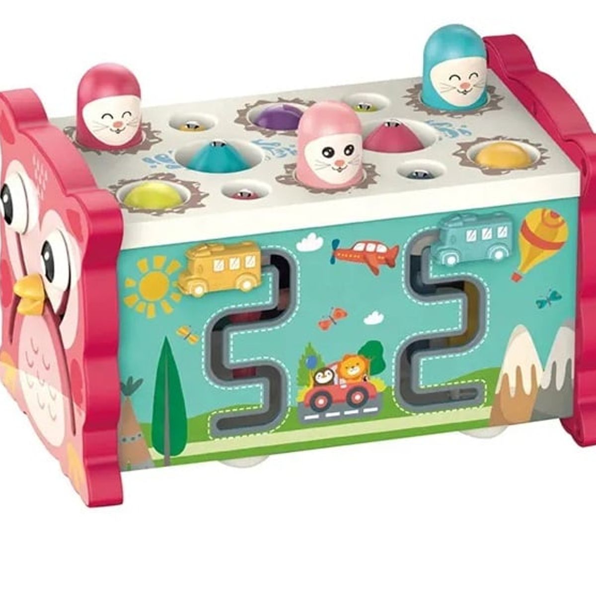 GENERICO - Búho Didáctico de Madera Multifuncional 8 en 1