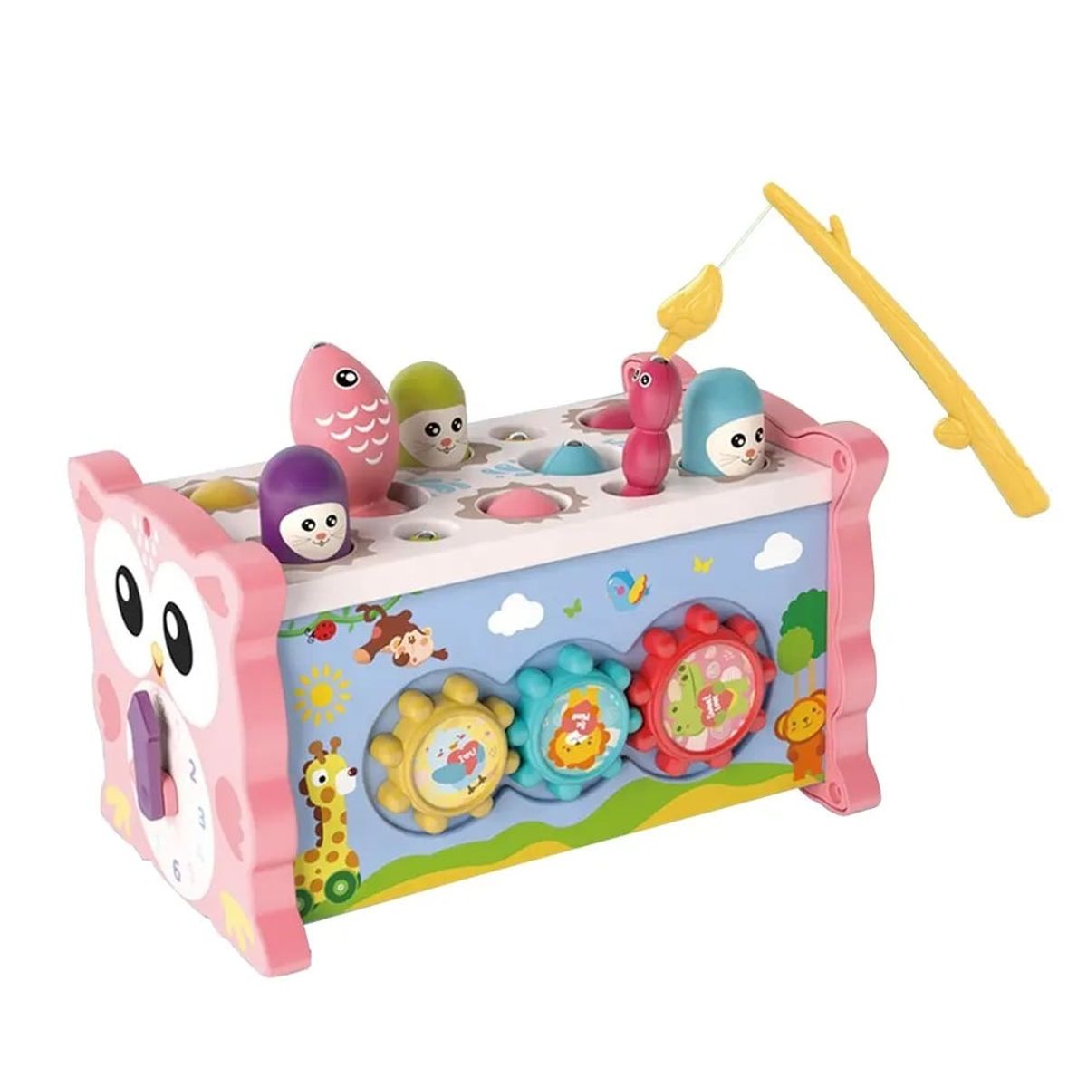 GENERICO - Búho Didáctico de Madera Multifuncional 8 en 1