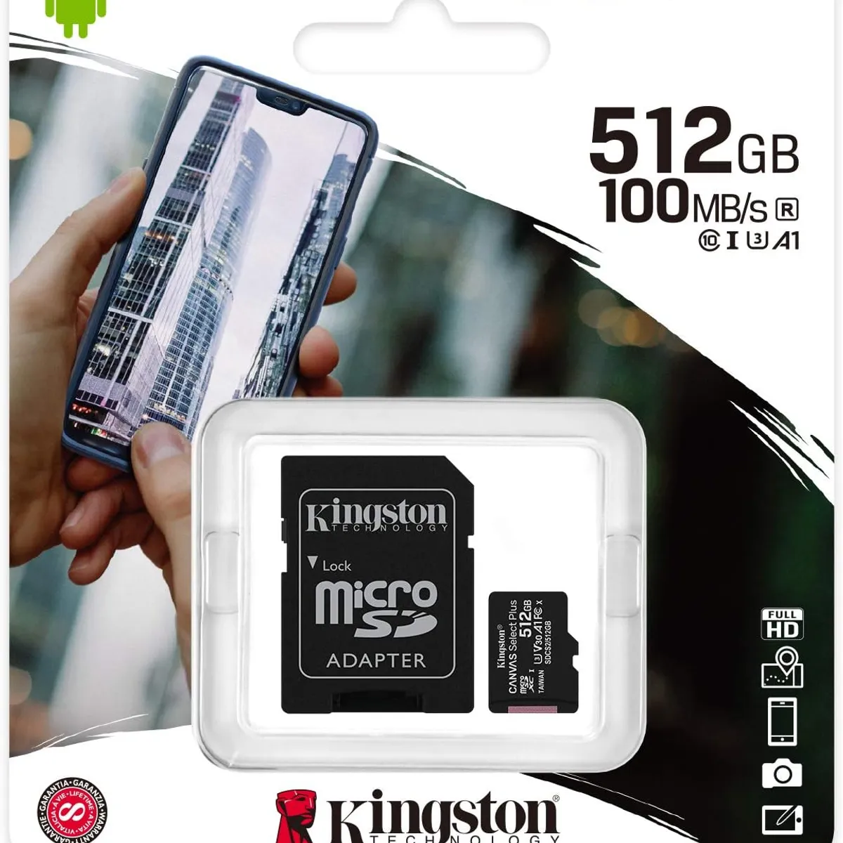 KINGSTON - MEMORIA MICRO SD KINGSTON DE 512GB 100MBs