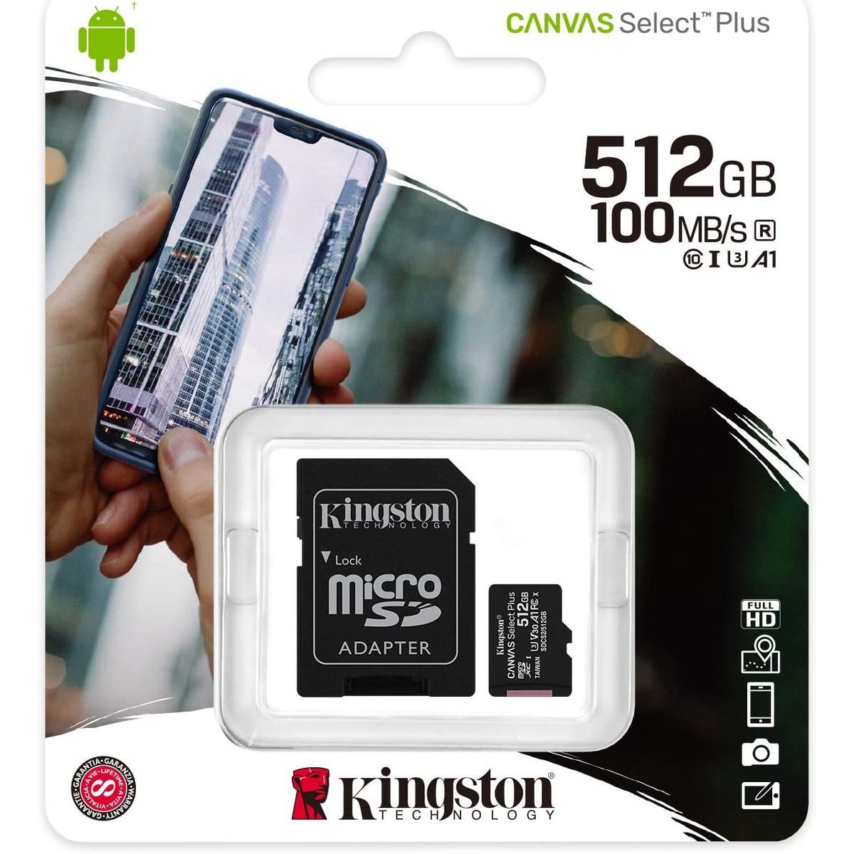 KINGSTON - MEMORIA MICRO SD KINGSTON DE 512GB 100MBs