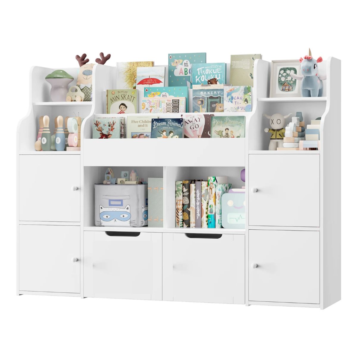 GENERICO - Estante Organizador Librero Juguetero Infantil Brandy Blanco Petrox Home