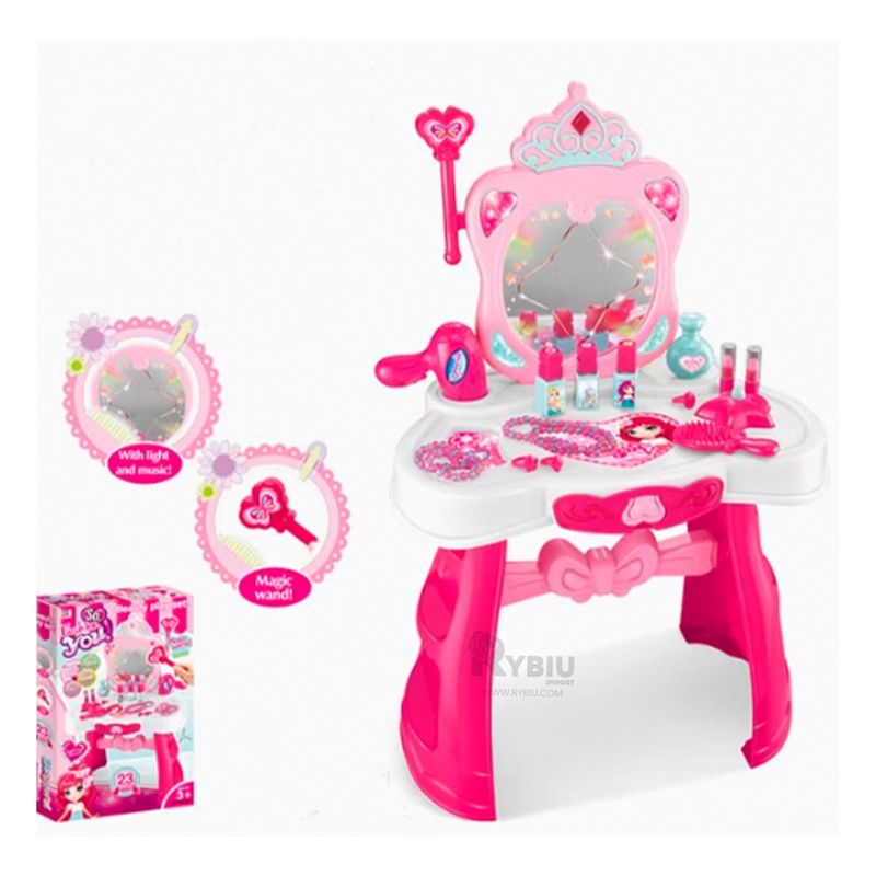 RYBIU IMPORT - Tocador con Accesorios en Rosado Y+Regalo Stickers