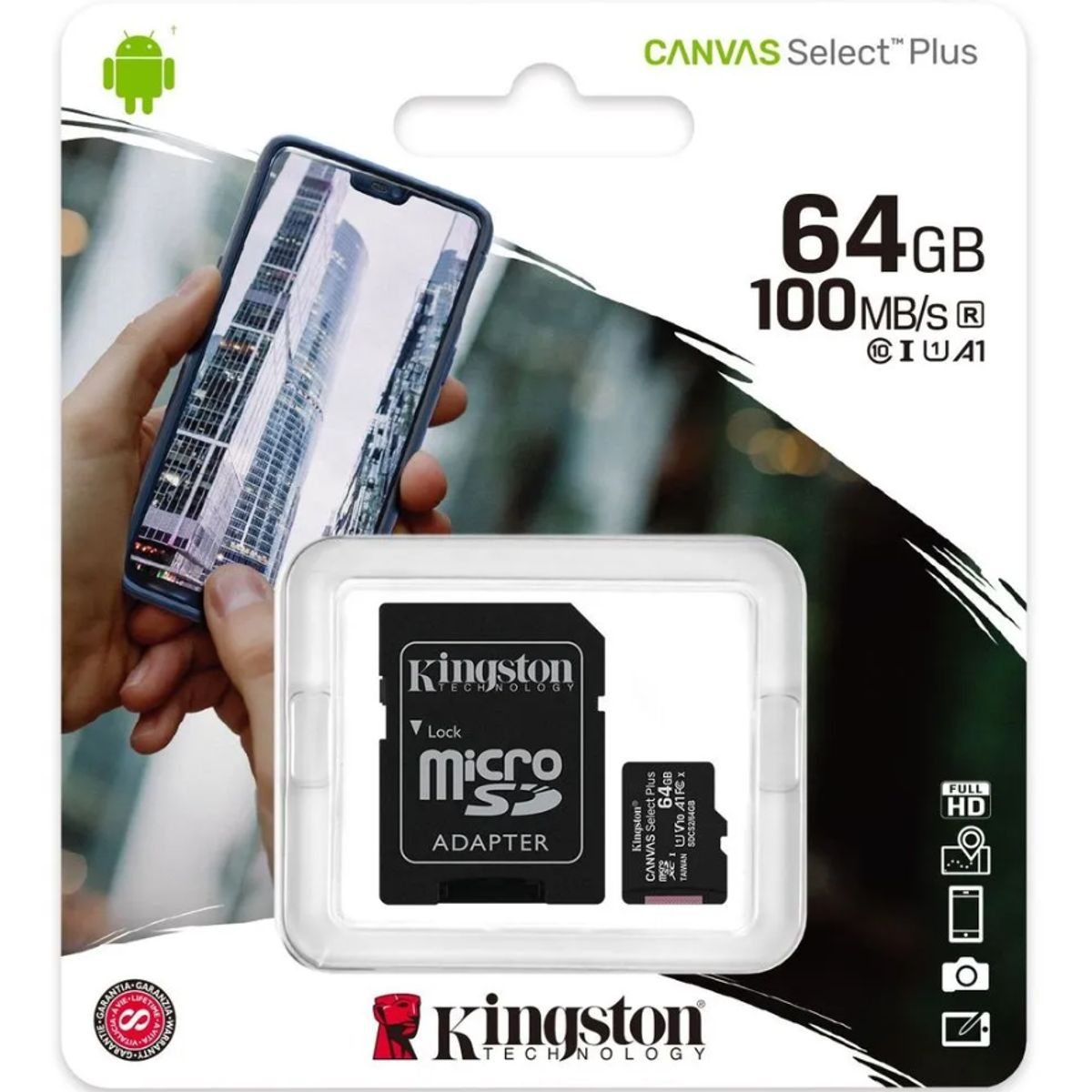 KINGSTON - MEMORIA MICRO SD DE 64 GB 100MB/s