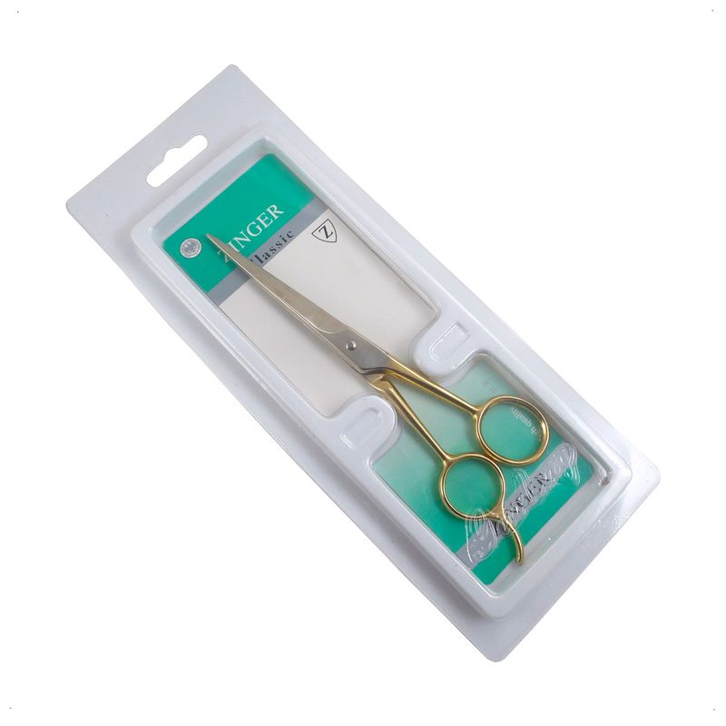 GENERICO - Tijera Dorado Cabello Zinger Acero Inoxidable Peluqueria