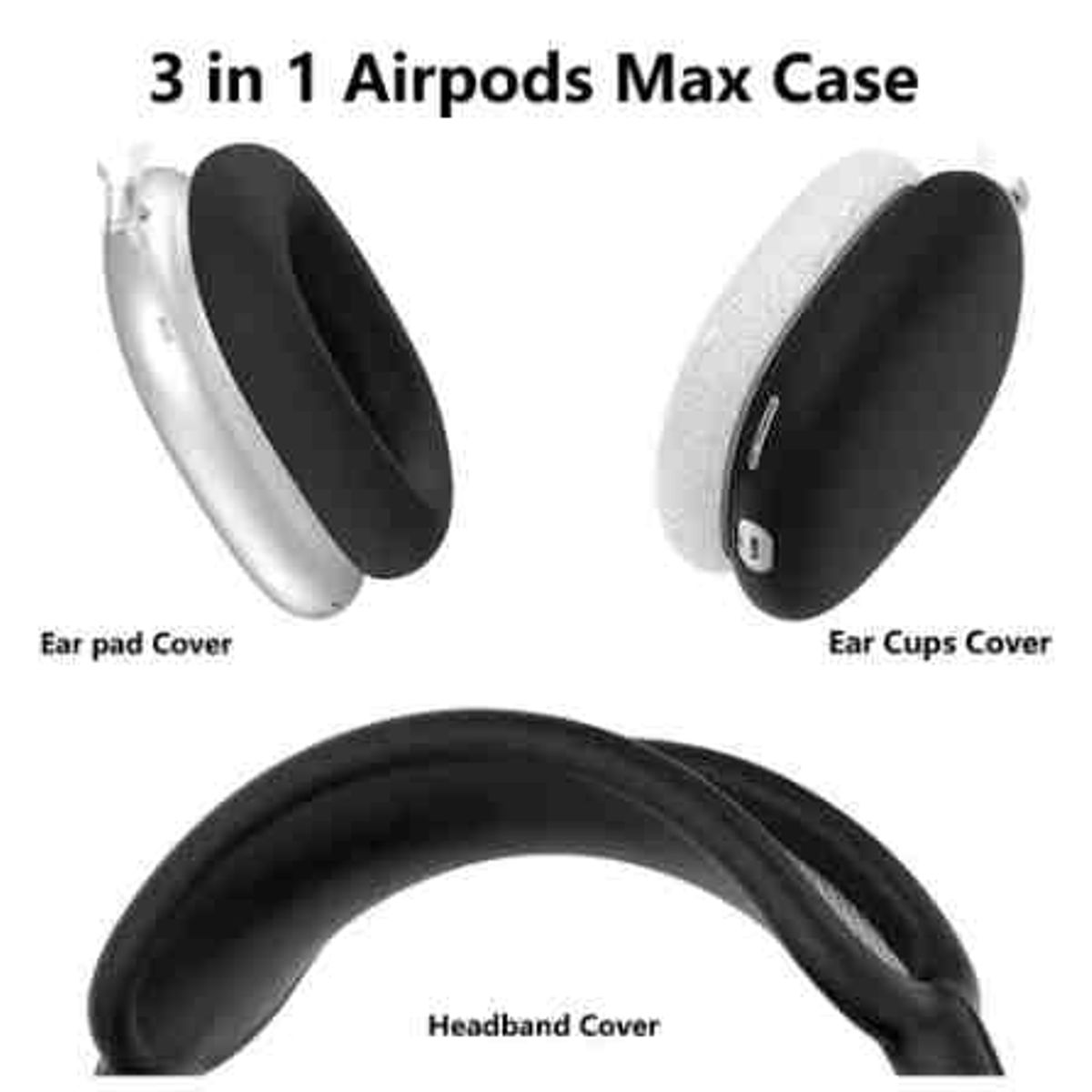 GENERICO - Case Funda Protector de silicona Para Apple AirPods Max Wireless negro