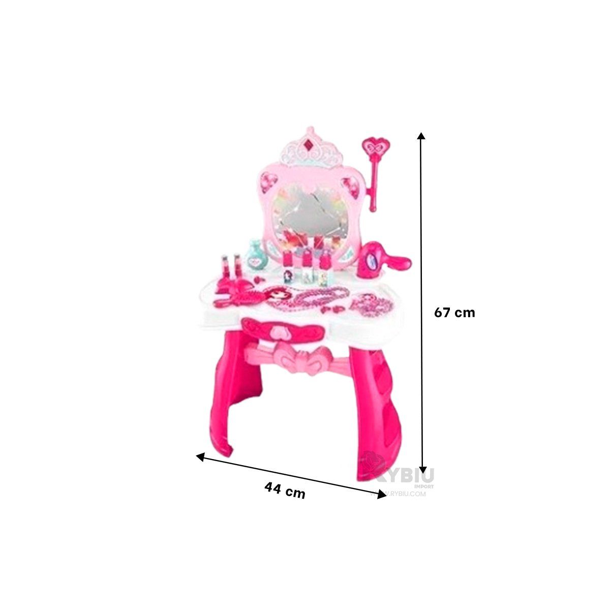 RYBIU IMPORT - Mesa Bonita para Niñas en Rosado Y+Regalo Ligas para Peinar