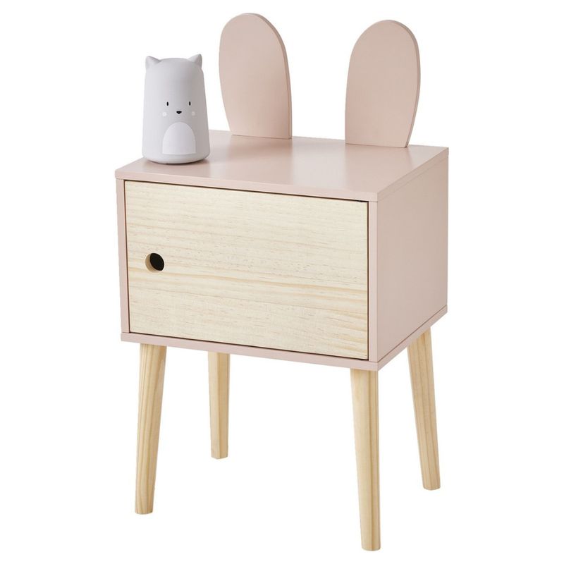 GENERICO - Mesita de Noche Infantil Armado Valentina Rosa Petrox Home