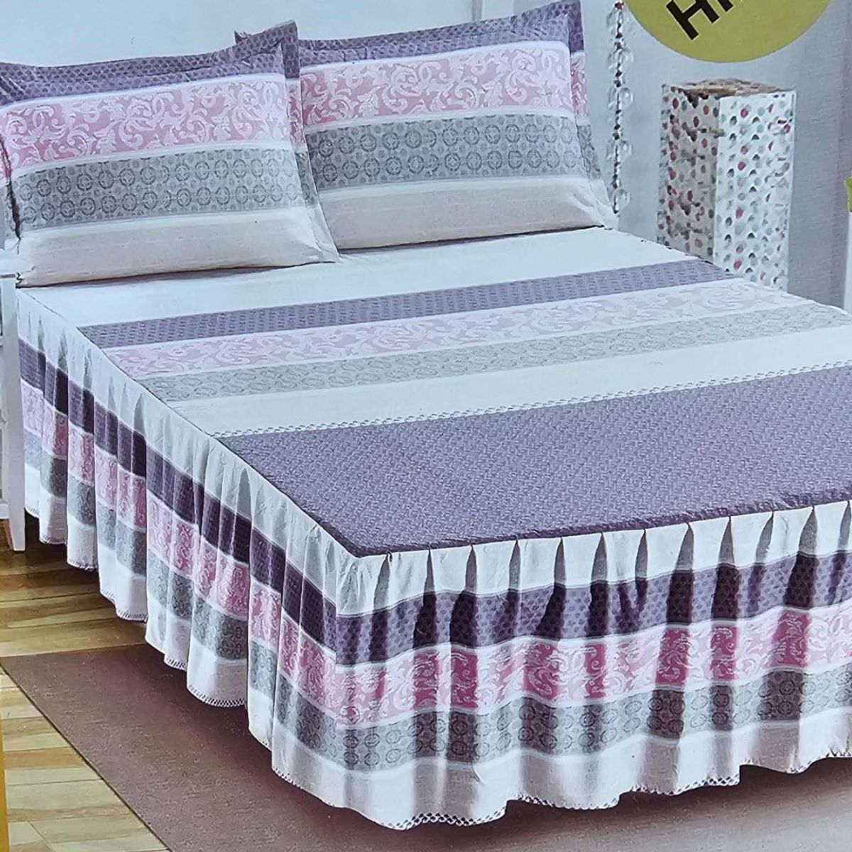 GENERICO - JUEGO DE SÁBANAS CON BLONDA TORERO DE 2 PLAZAS