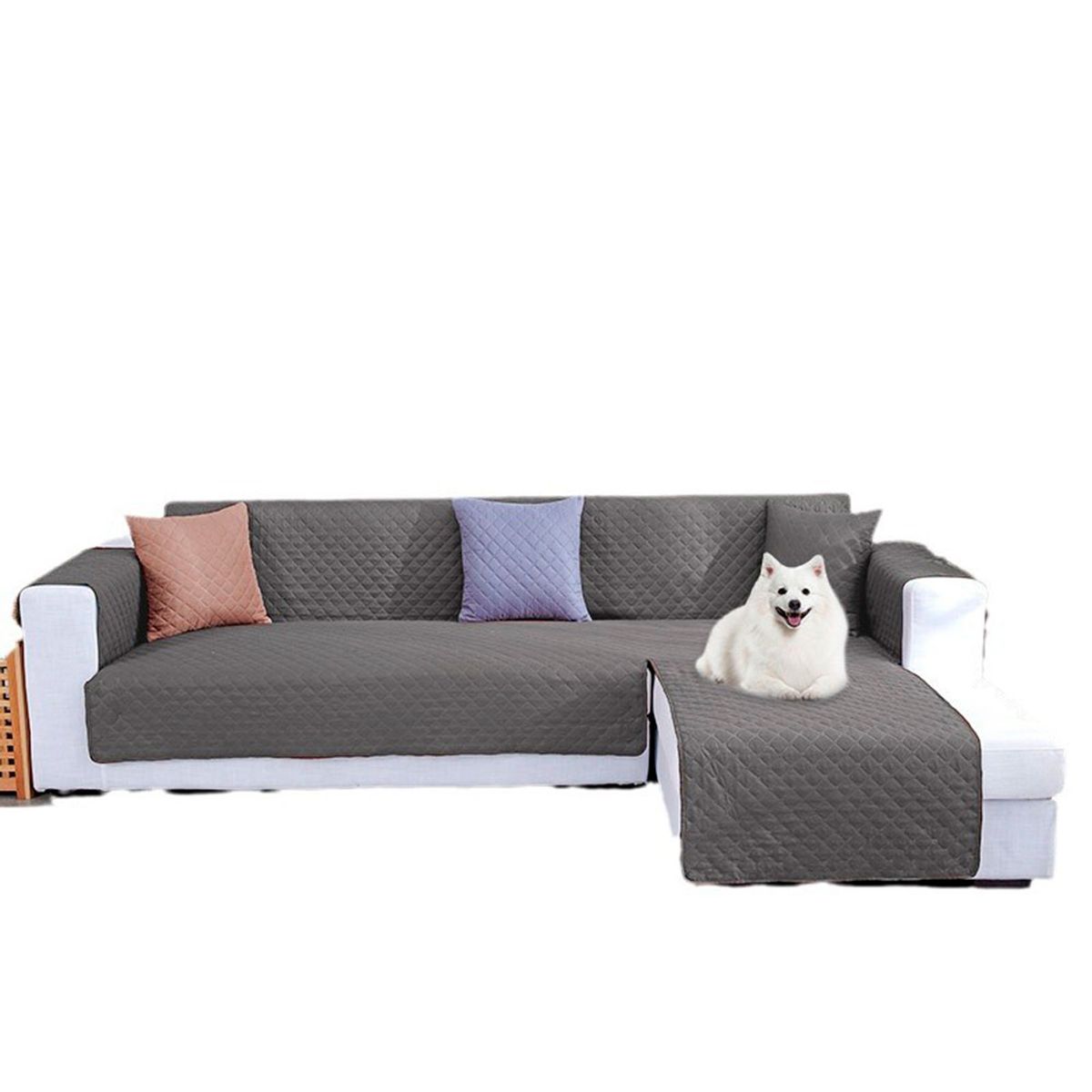 QUE PATAS PET SHOP - Cobertor Funda Para Mueble En L Para Mascotas Gris