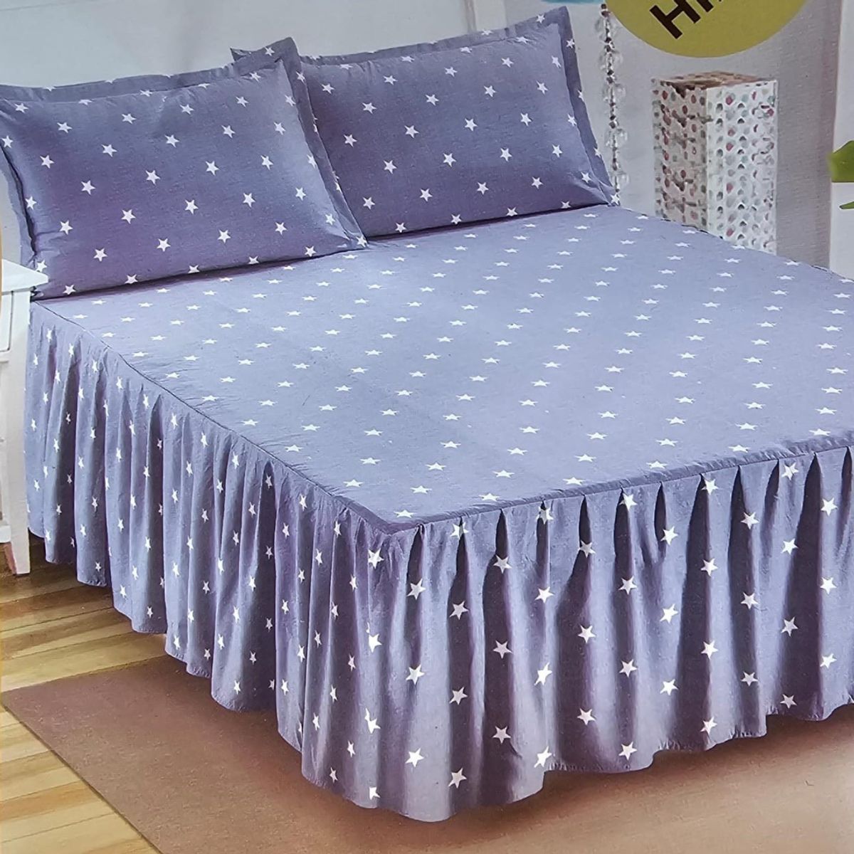 GENERICO - JUEGO DE SÁBANAS CON BLONDA TORERO DE 2 PLAZAS