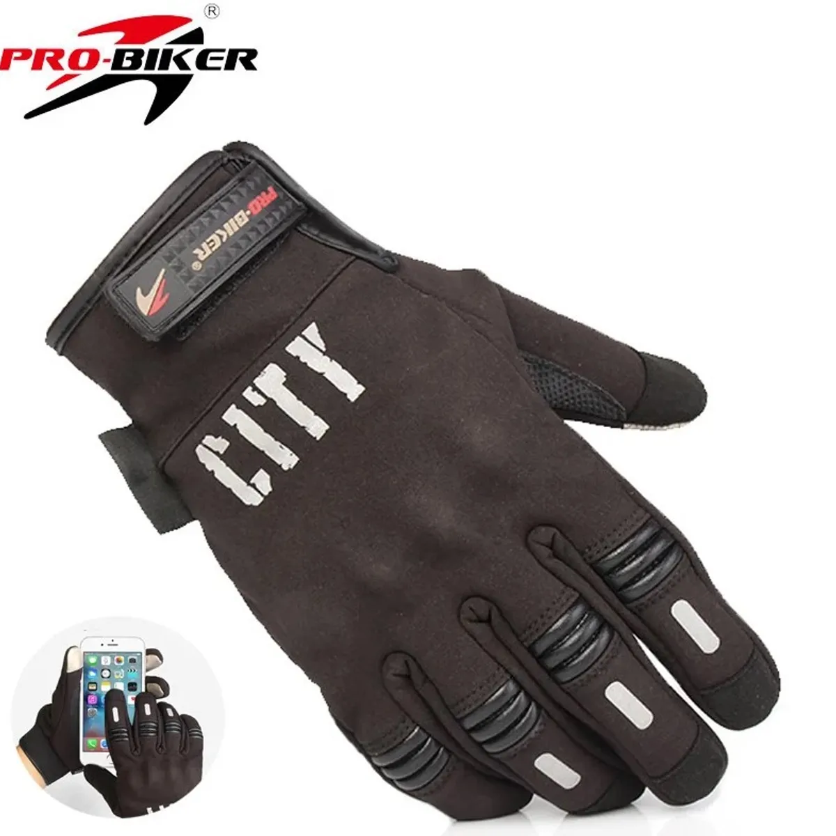 PROBIKER - GUANTES PARA MOTO CITY IMPERMEABLES REFLECTIVOS CON TACTIL TALLA XXL