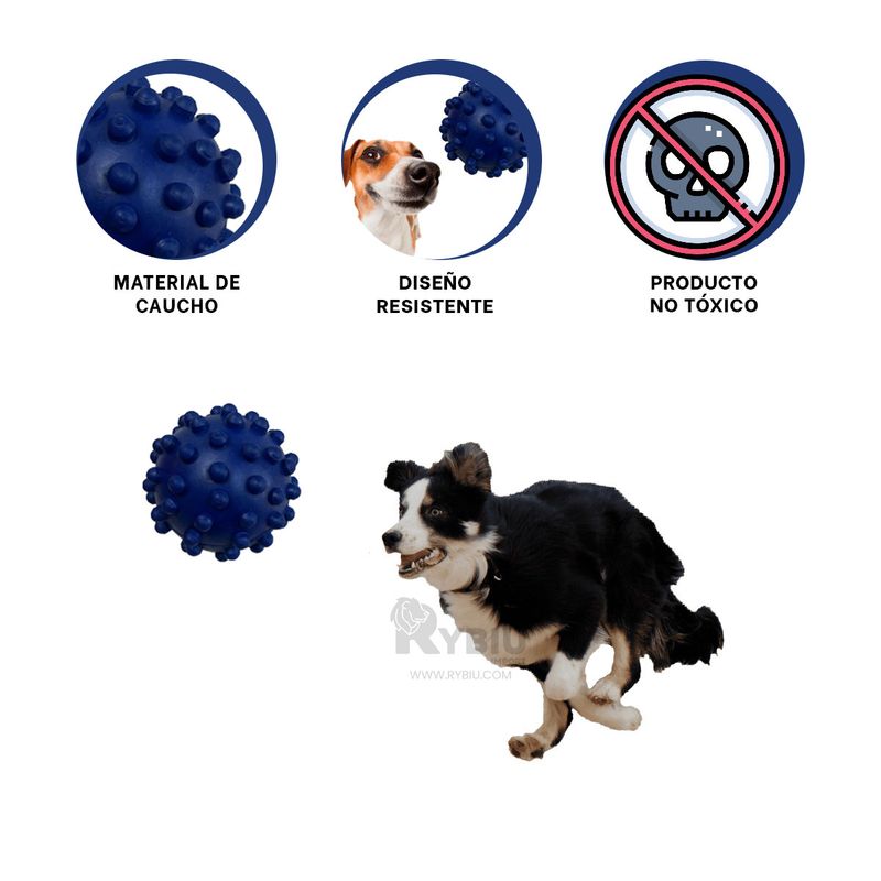 RYBIU IMPORT - Pelota Clasica con Puntas de Color Azul Y+Gift MiniAgenda