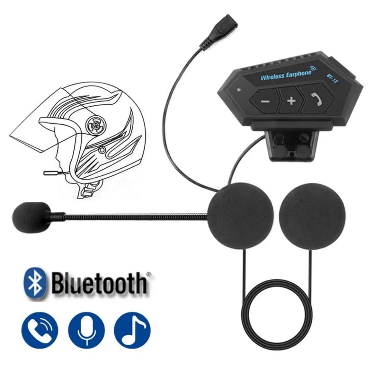 OTTOWARE - Audífonos Bluetooth para Casco