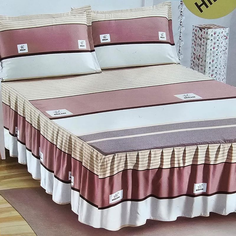 GENERICO - JUEGO DE SÁBANAS CON BLONDA TORERO DE 2 PLAZAS