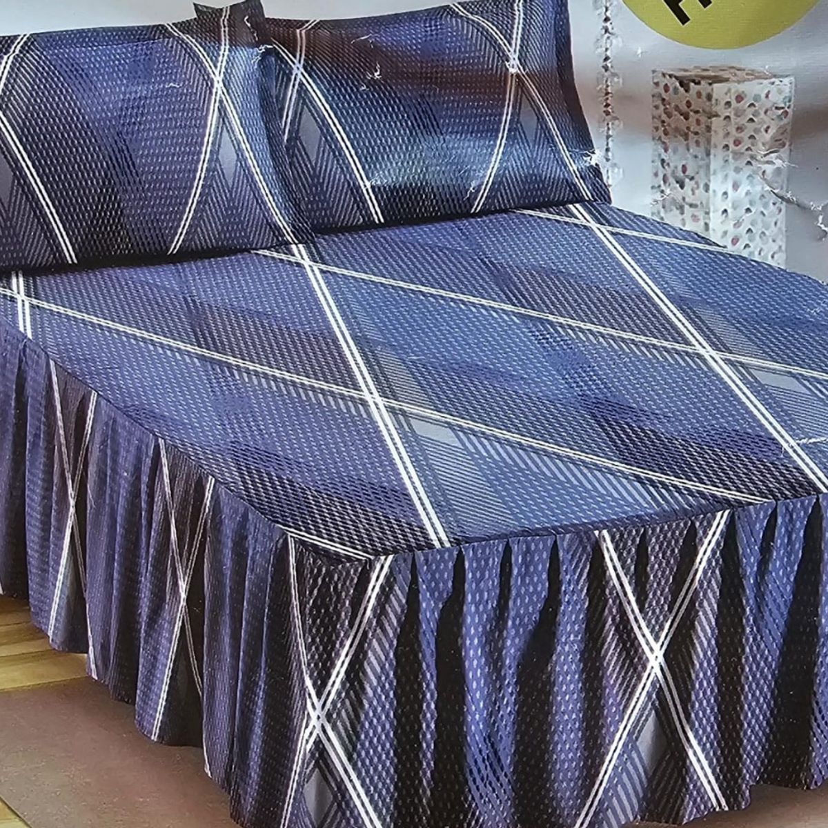 GENERICO - JUEGO DE SÁBANAS CON BLONDA TORERO DE 2 PLAZAS