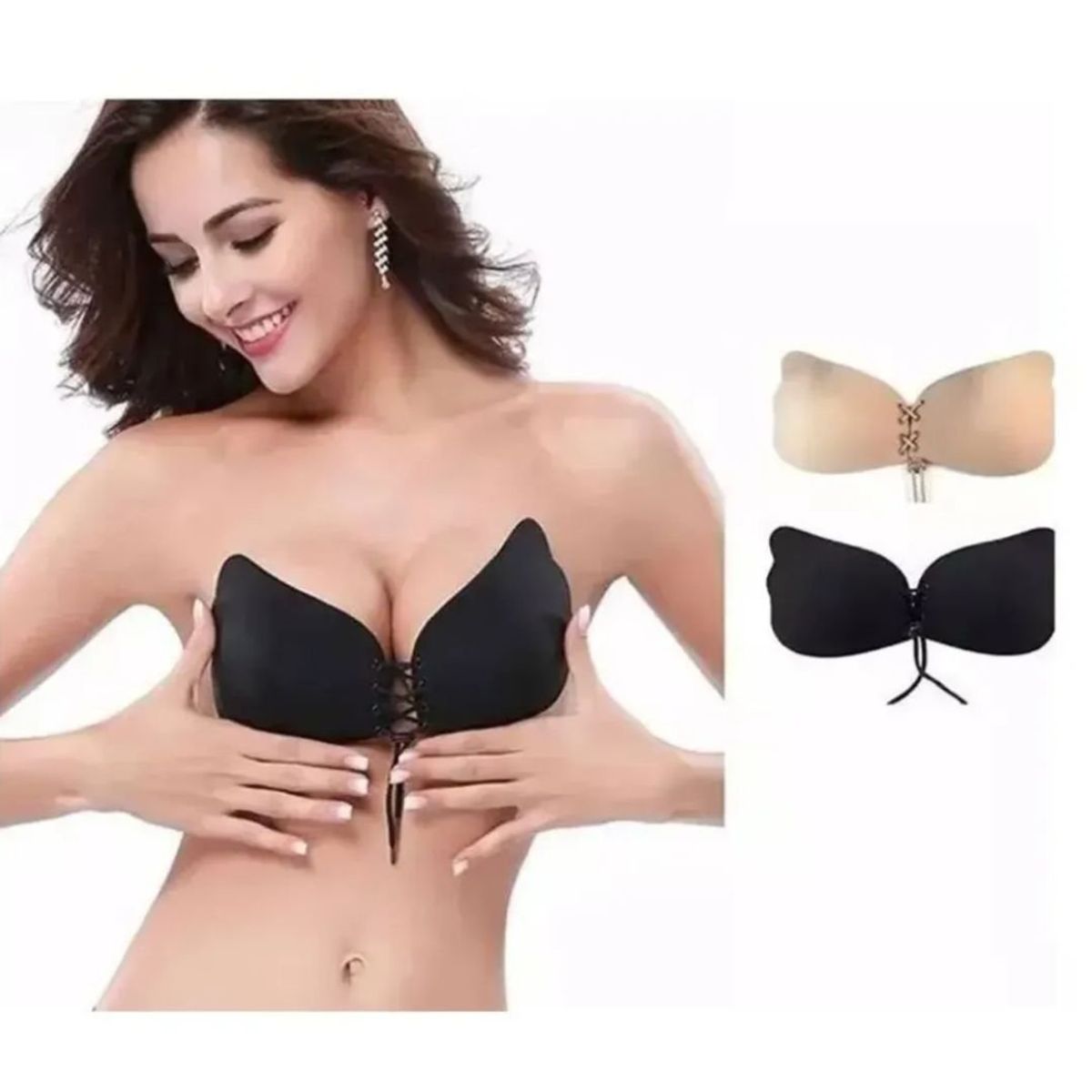 GENERICO - Brasier Mariposa Push Up Invisible NEGRO