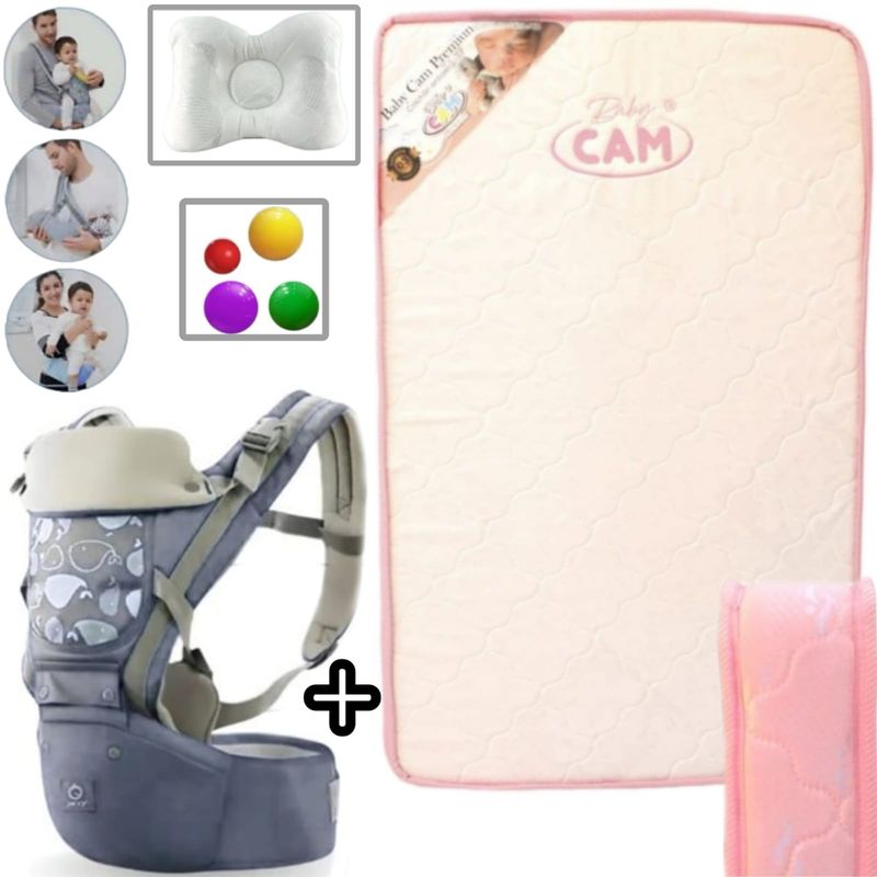 CAM - Colchón de bebe pack and play R+ Canguro Ergonómico 3 en 1 P