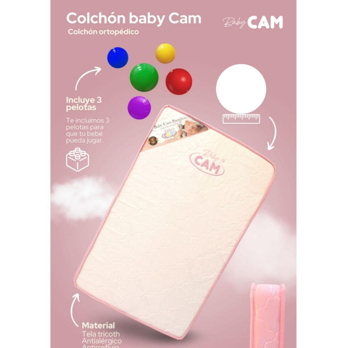 CAM - Colchón de bebe pack and play R+ Canguro Ergonómico 3 en 1 P