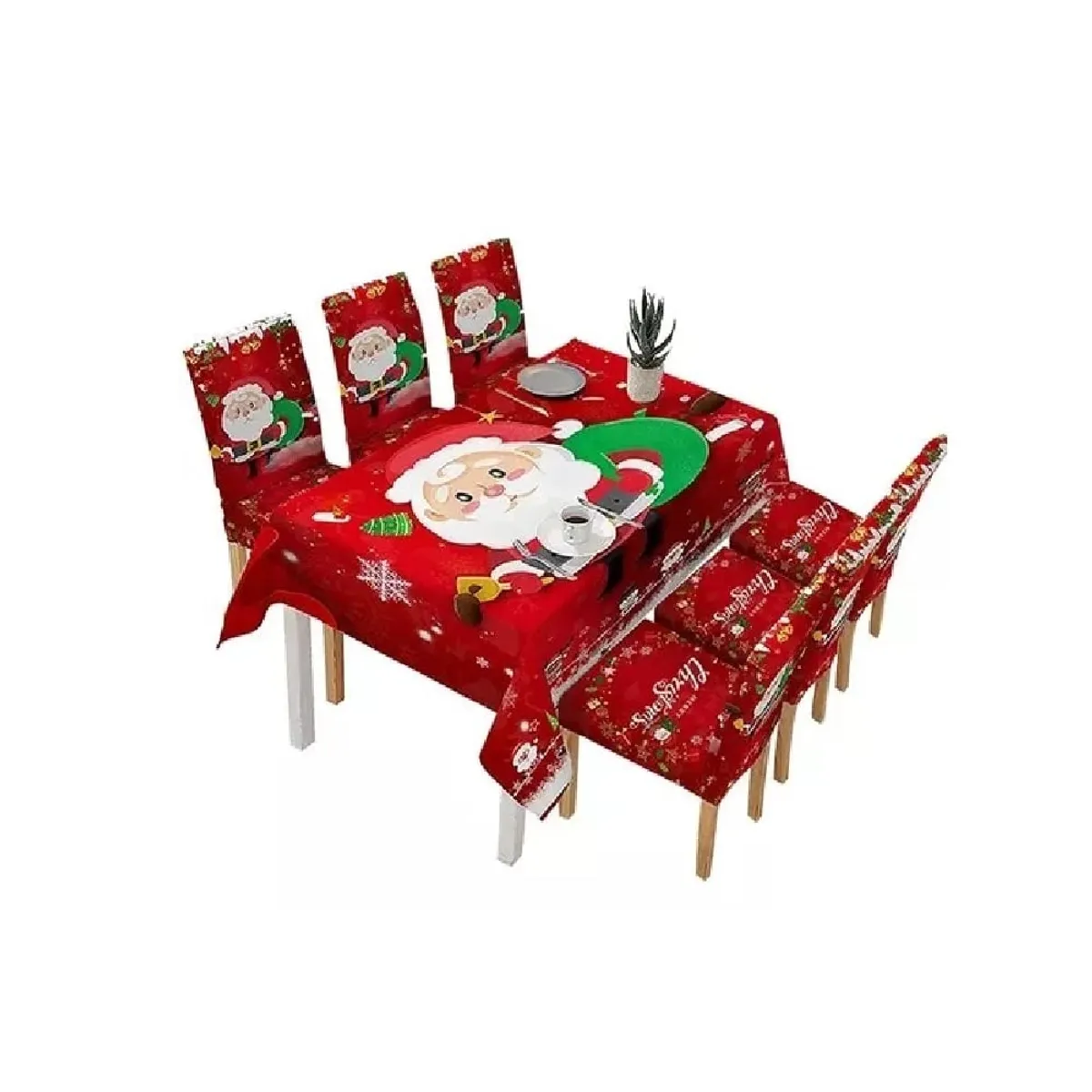 OTTOWARE - Juego Mantel Navideño para Mesa y 6 Sillas