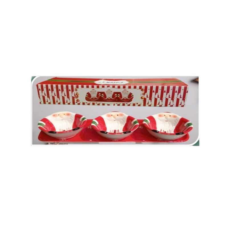 GENERICO - Bandeja salsera Navideña con 3 divisiones