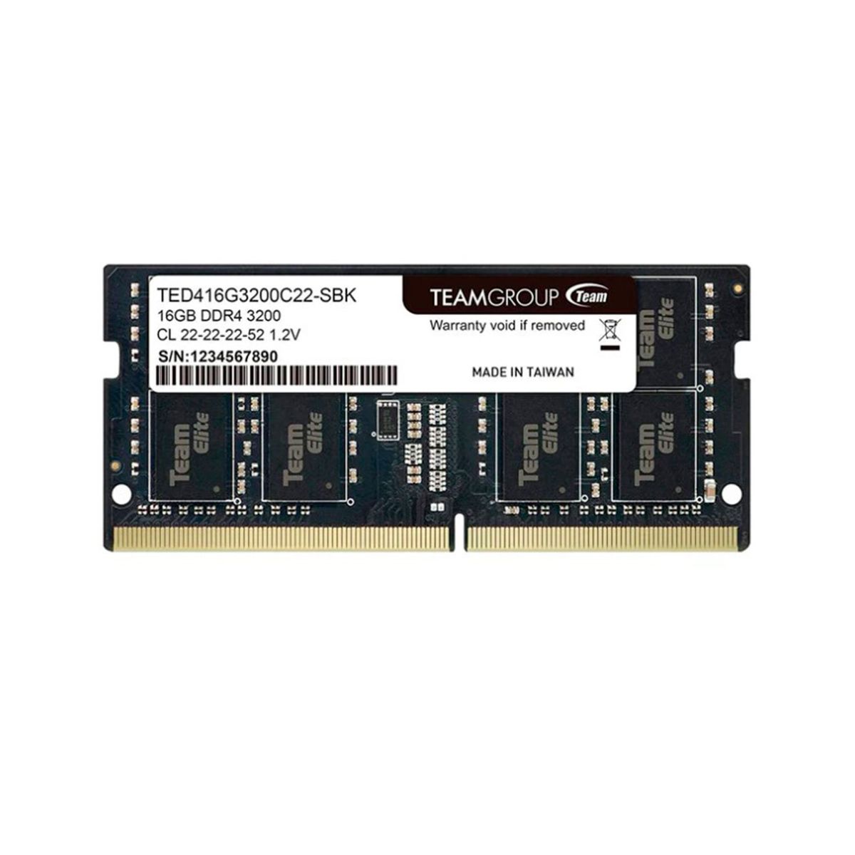 TEAMGROUP - MEMORIA SO-DIMM TEAMGROUP ELITE 16GB DDR4-3200MHZ PN ME16GTG3200C22S