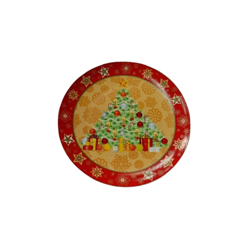 GENERICO - Plato Navideño con Diseño de Árbol de Navidad