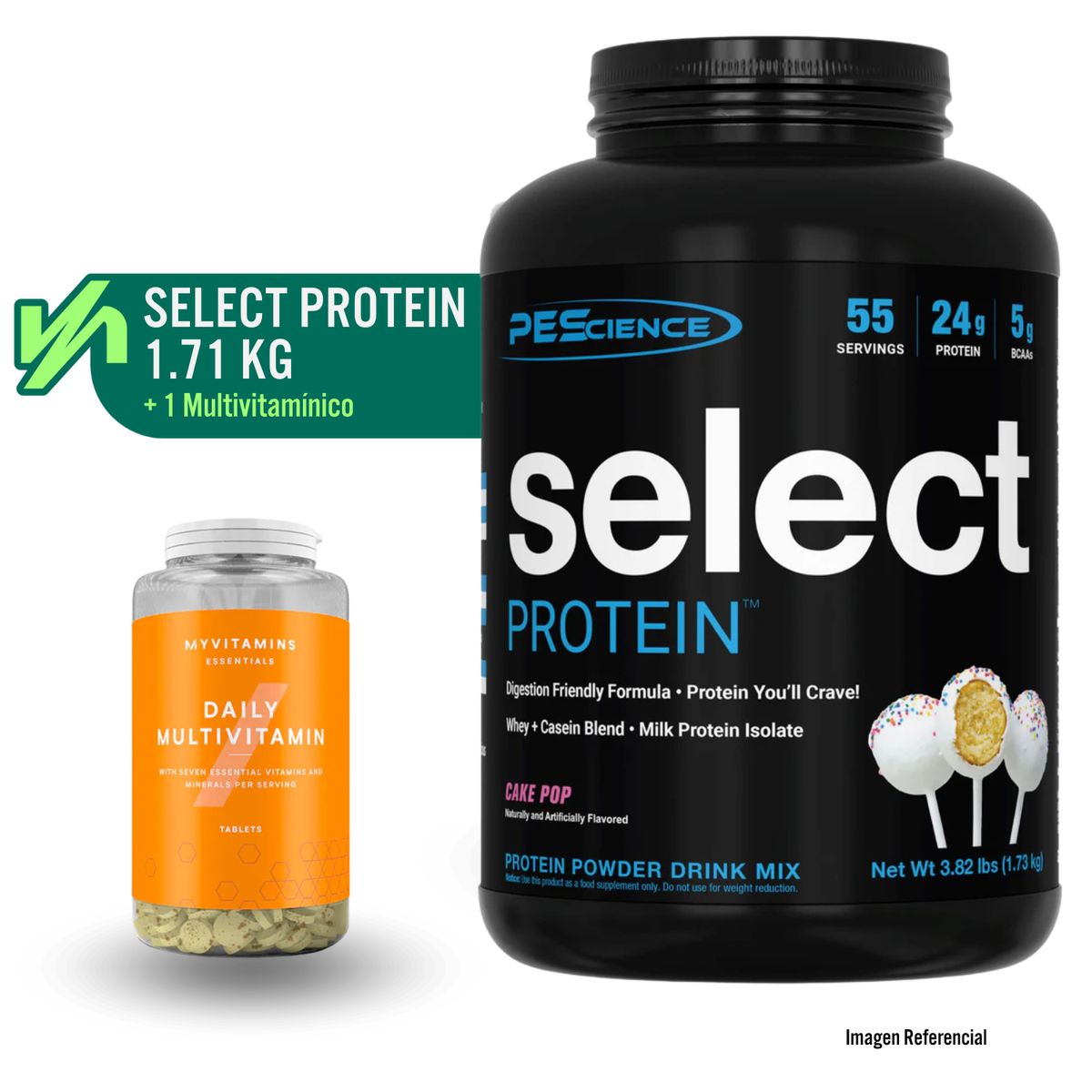 GENERICO - PROTEÍNA SELECT CAKE POP- PESCIENCE - 55 SERV - MULTIVITAMÍNICO