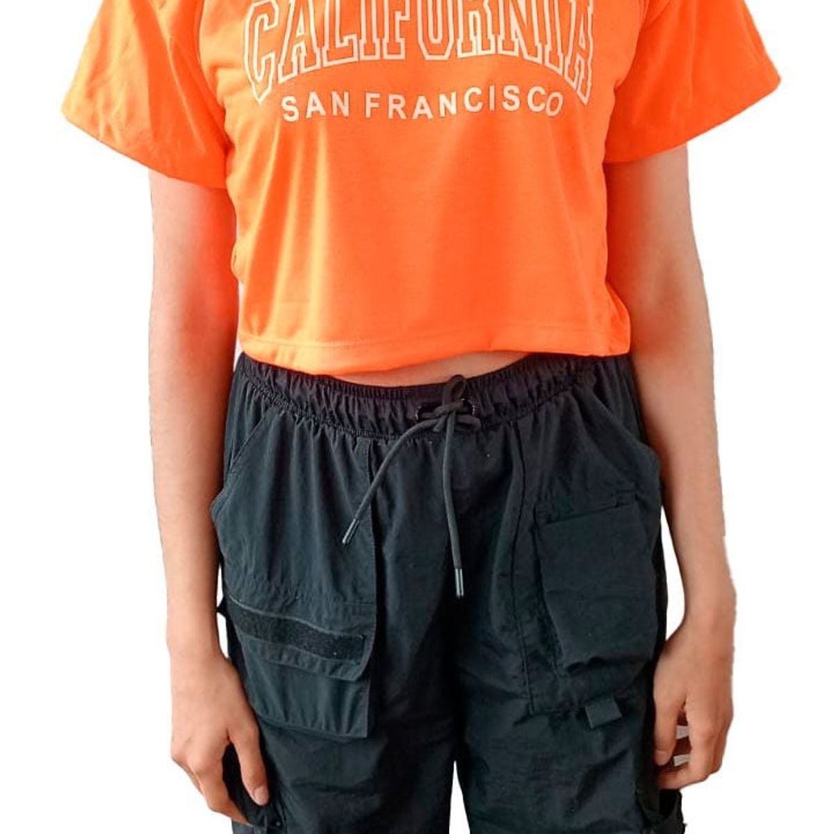 GENERICO - Polo Mujer Crop Top California - Nathalie Love It - Neón