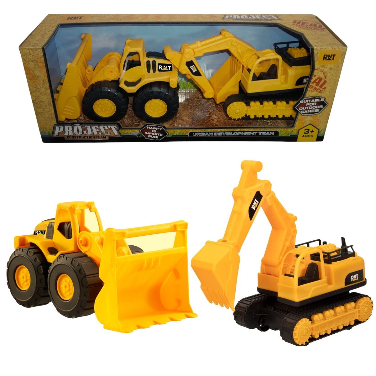 GENERICO - Juguete de construccion cargador frontal retroescavadora