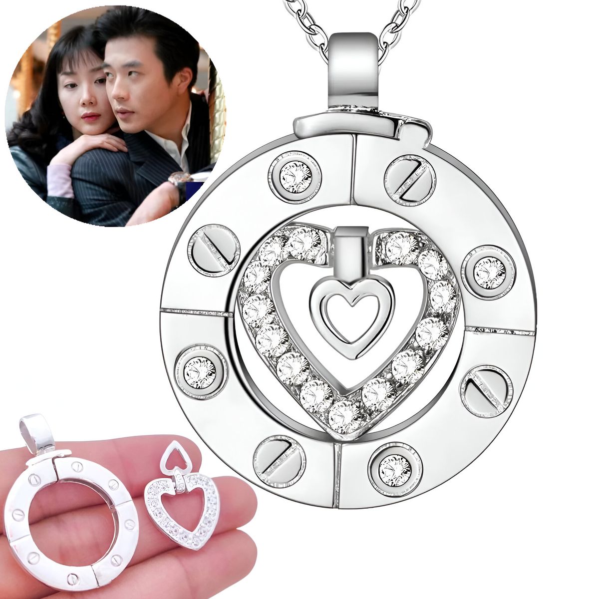 NO LOGO - Collar Para Pareja Escalera Al Cielo Dorama