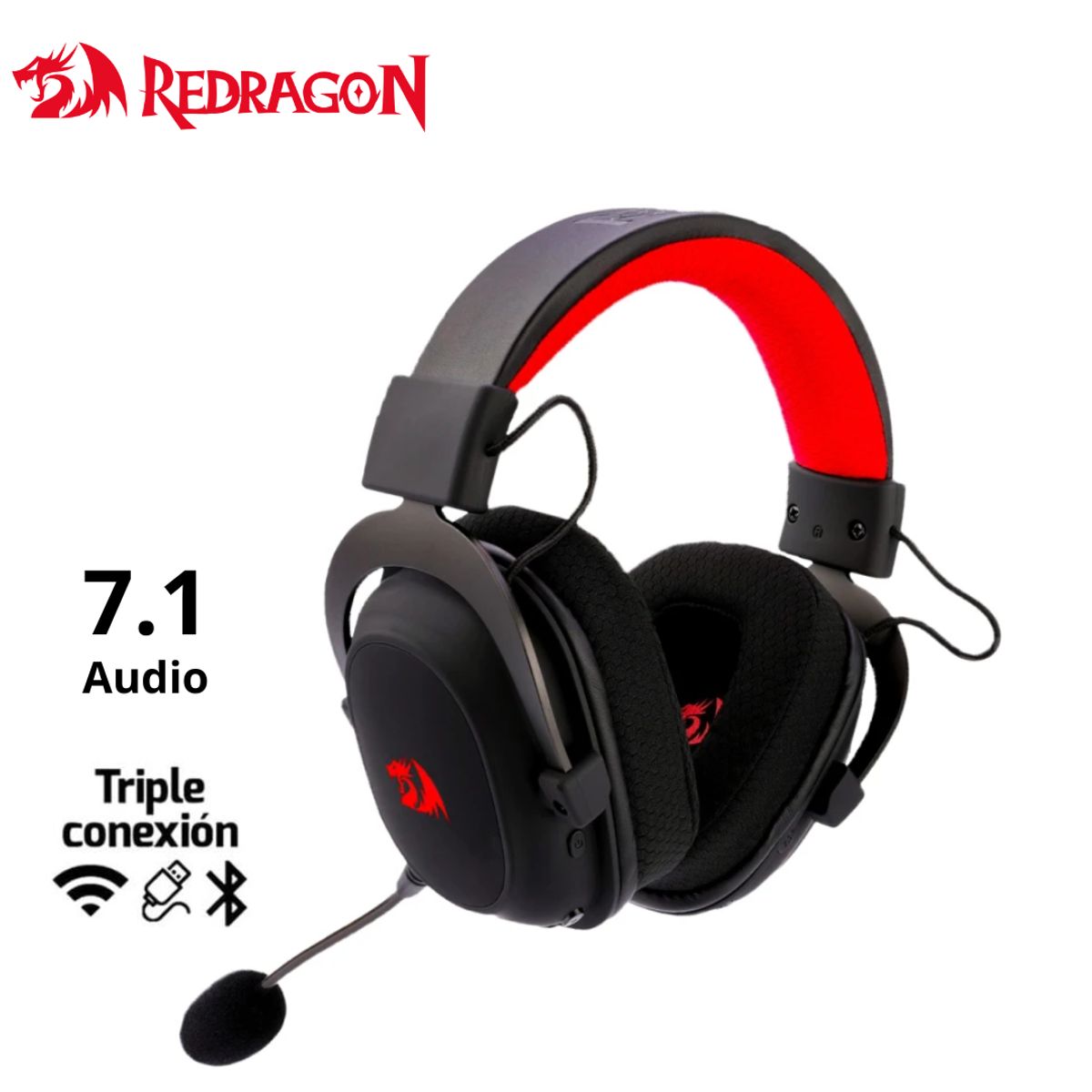 REDRAGON - Auriculares Redragon Zeus X PRO RGB H510-WL Wireless BLACK