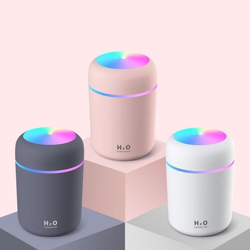 GENERICO - Pequeño humidificador color rosado USB con luces + esencia de 12ml