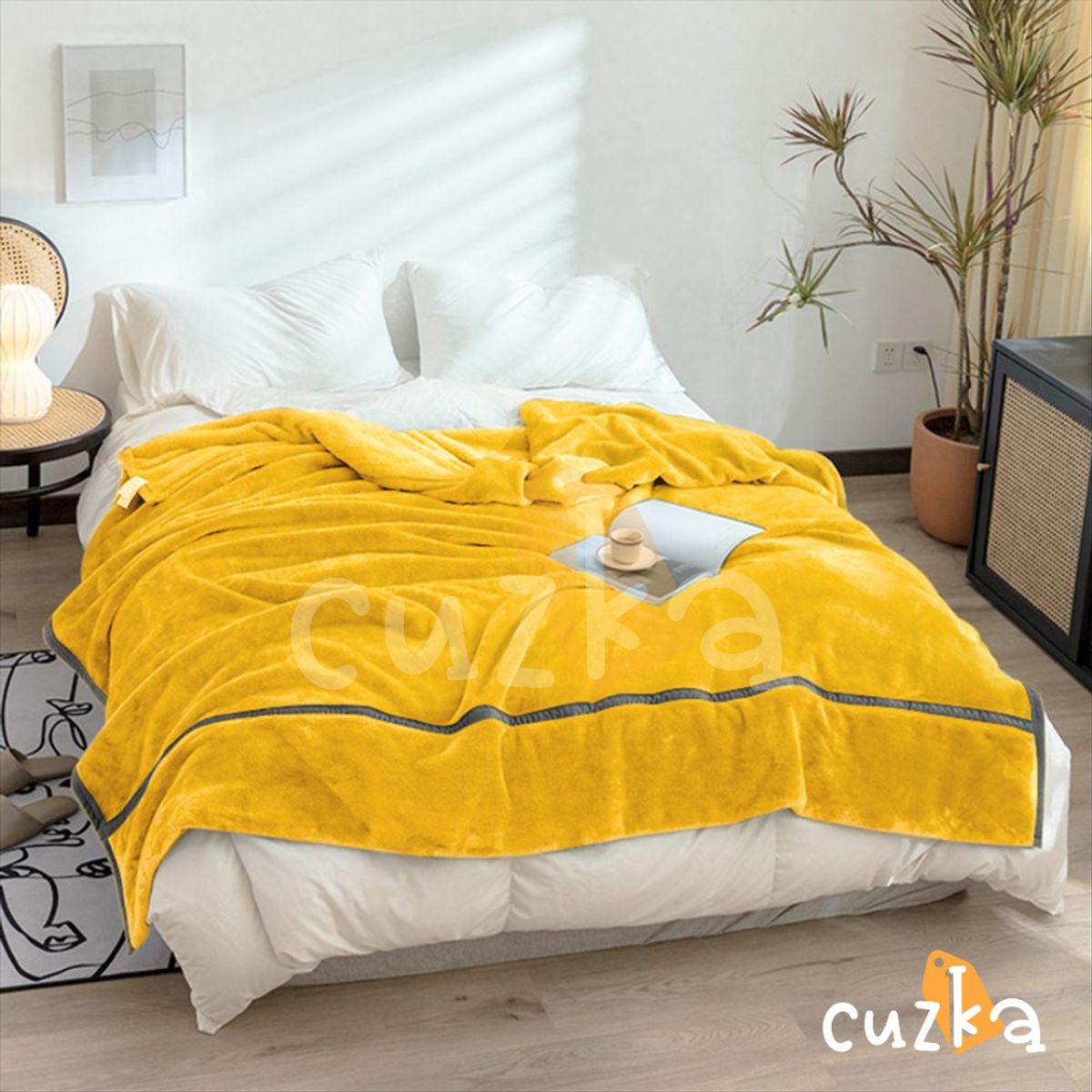 CASATEX - Manta Antialérgica Polar PREMIUM QUEEN Yellow