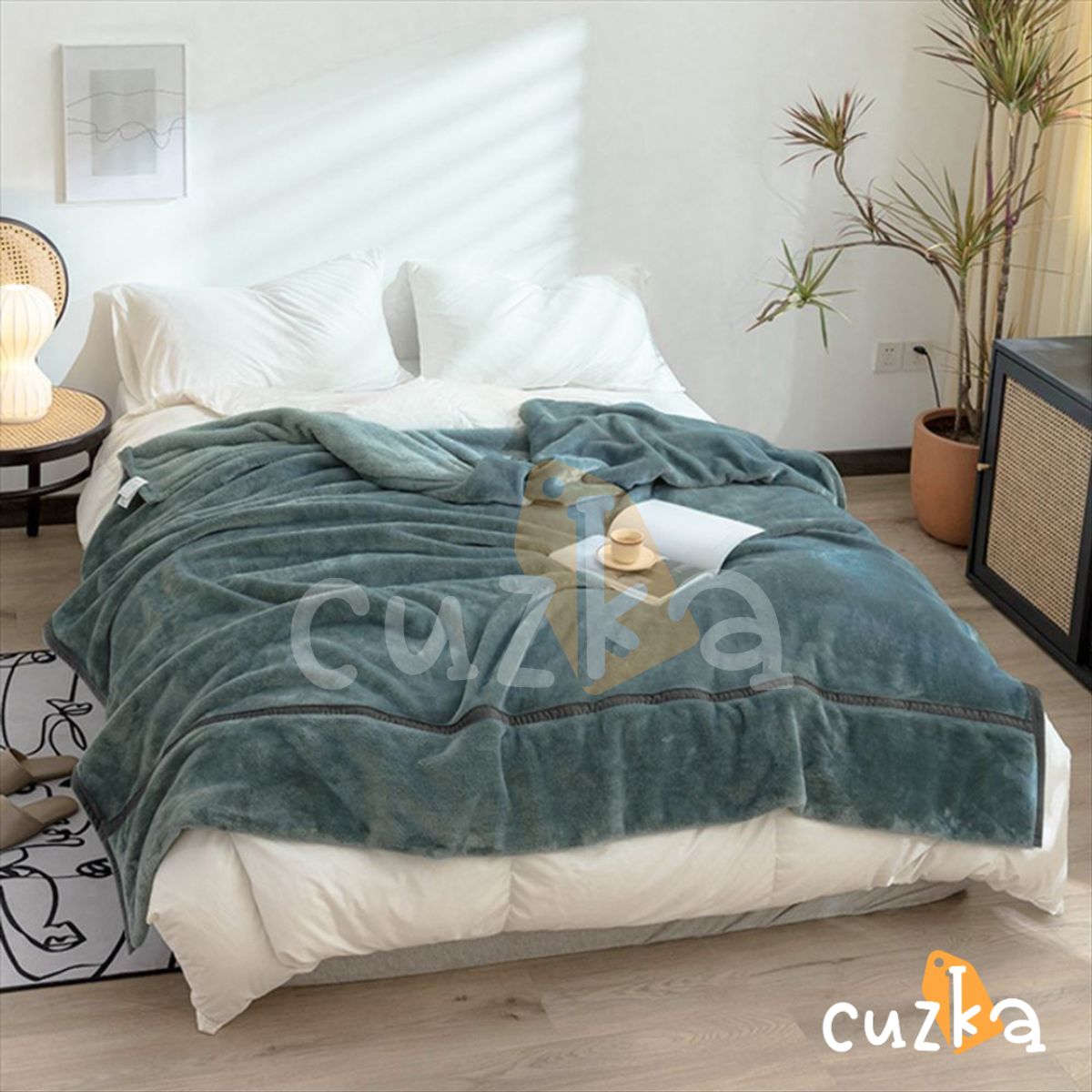 CASATEX - Manta Antialérgica Polar PREMIUM QUEEN Green