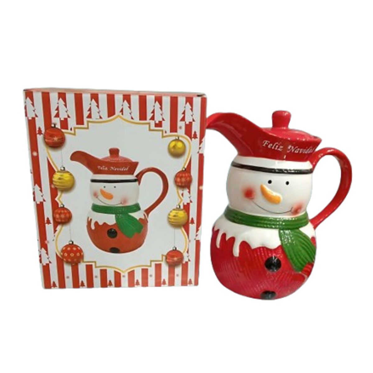 GENERICO - Jarra Navideña de Muñeco de Nieve 2LT