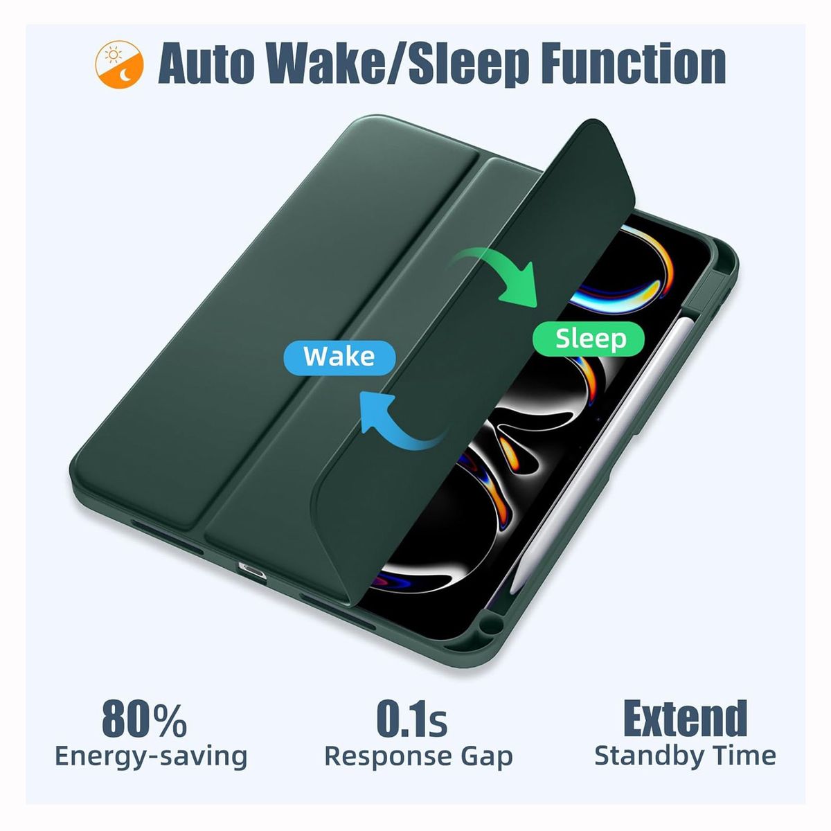 GENERICO - Funda Smart Case para iPad Pro 11 M4 (2024) - VERDE OSCURO