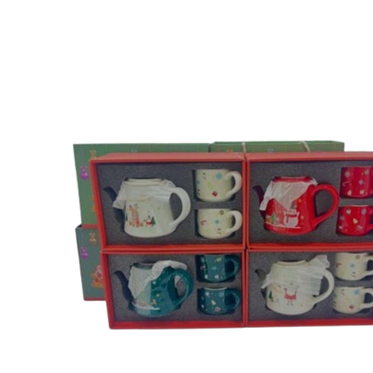 GENERICO - Tetera Navideña con dos tazas