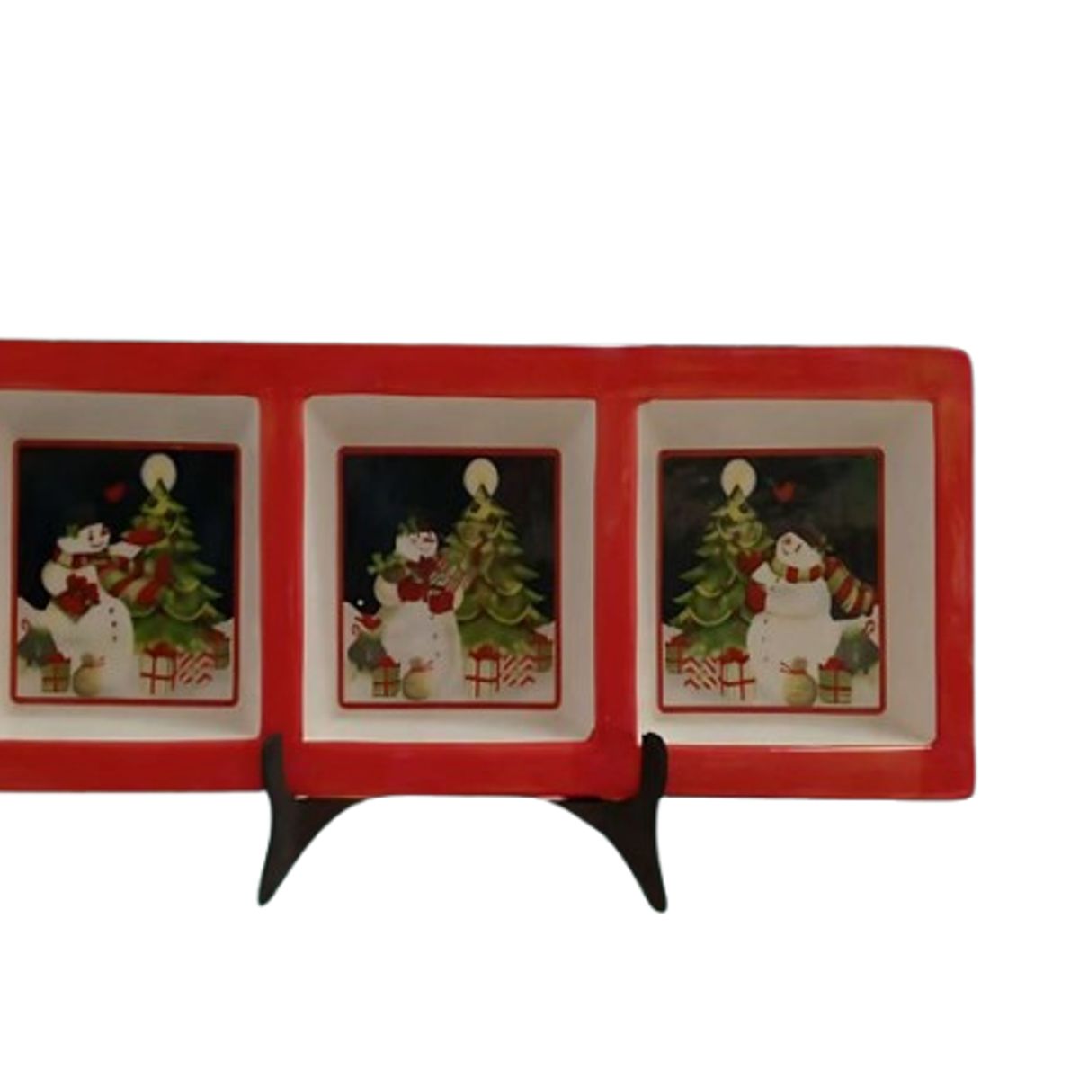 GENERICO - Bandeja salsera Navideña con 3 divisiones