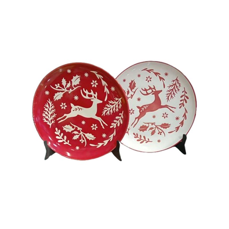 GENERICO - Plato Navideño con Diseño de Reno