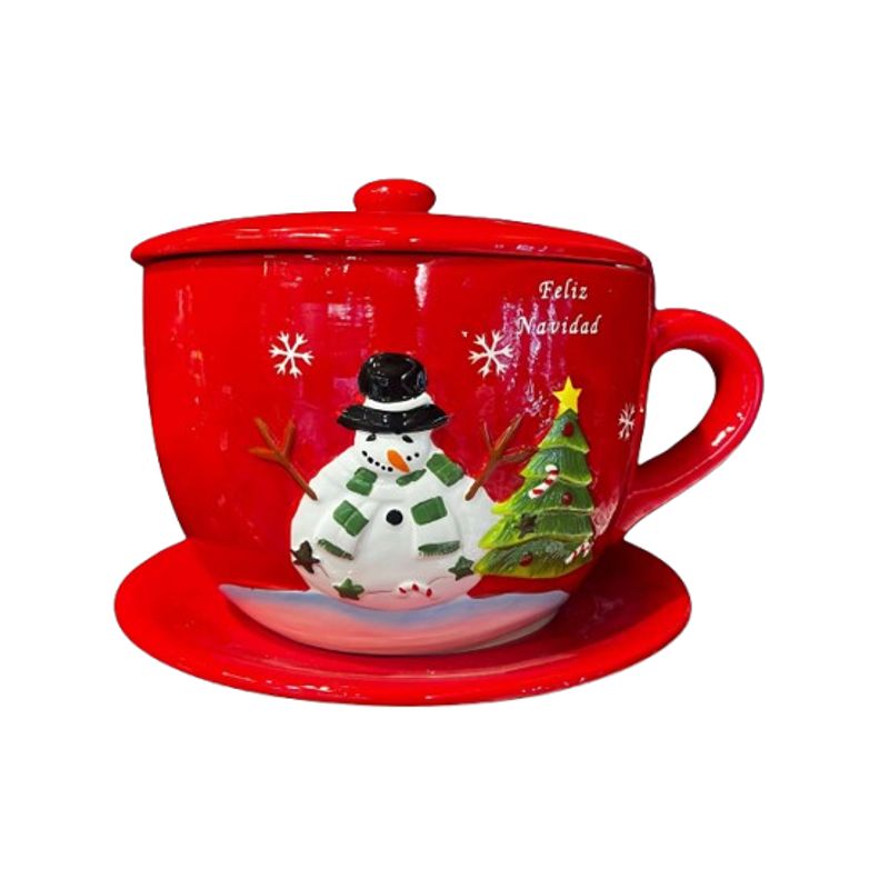 GENERICO - Tazón chocolatero Rojo Navideño