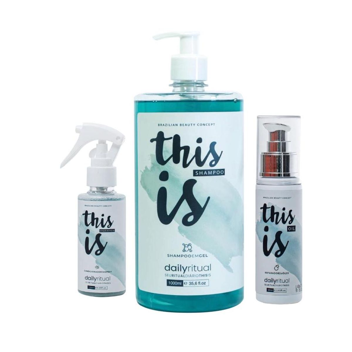 THIS IS MOUSSE - PackDailyRitual THISIS Shampoo Gel 1000ml + Hidration 120ml + Oil 60ml