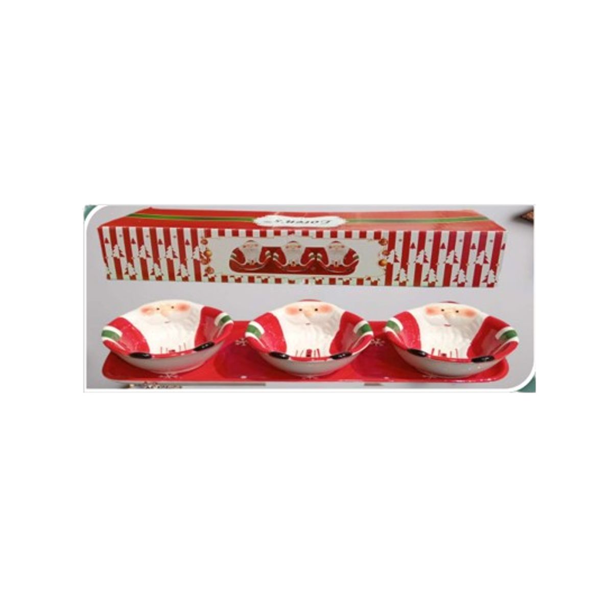 GENERICO - Bandeja salsera Navideña con 3 divisiones