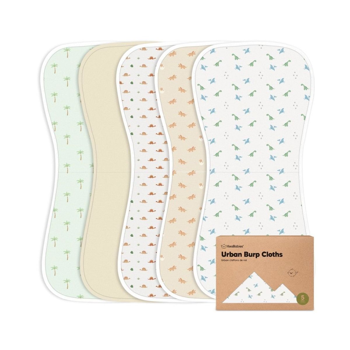 GENERICO - BABITAS DE ALGODON ORGANICO PACK X 5UN - DINO