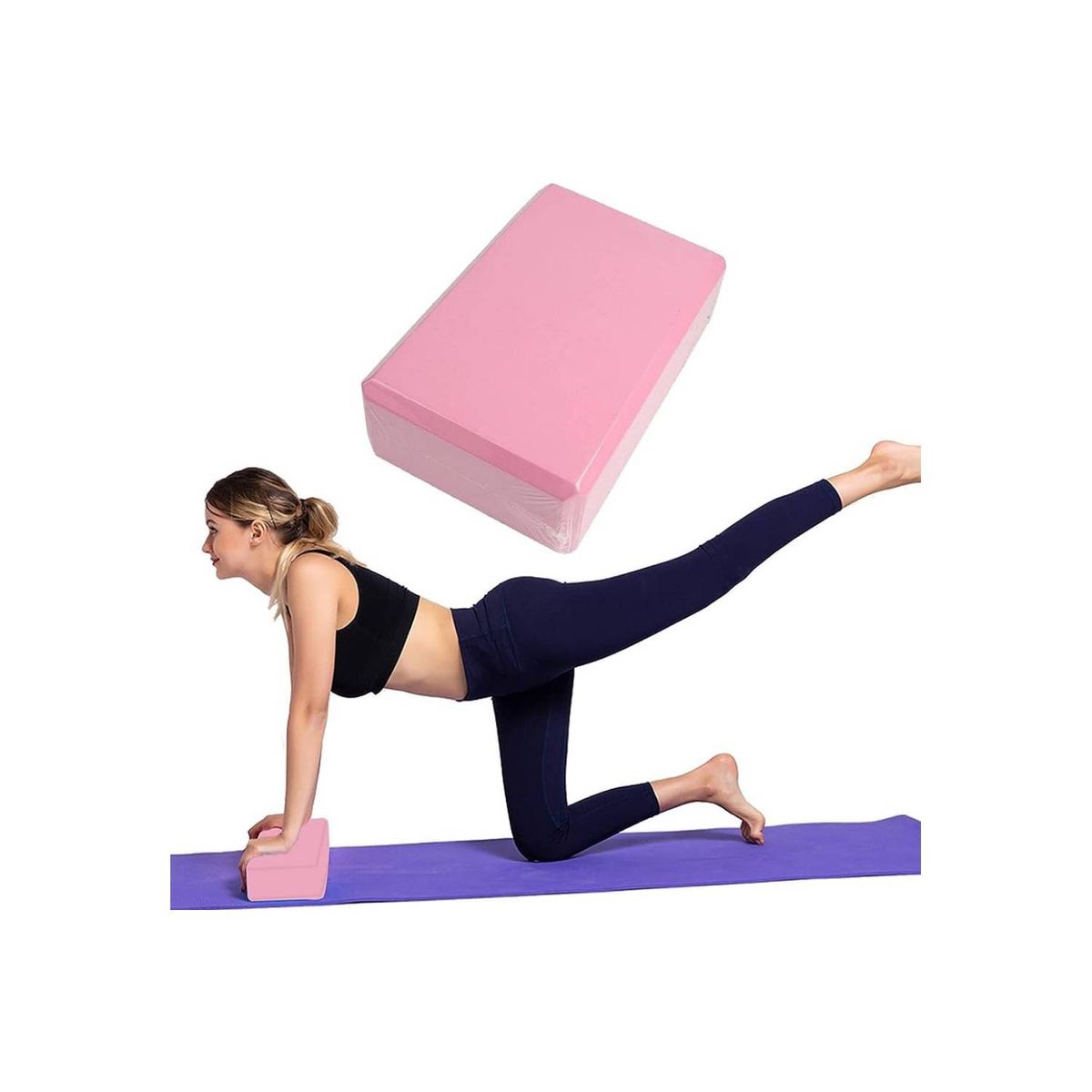 GENERICO - 2 Ladrillos de Yoga Bloque para Pilates Rosado