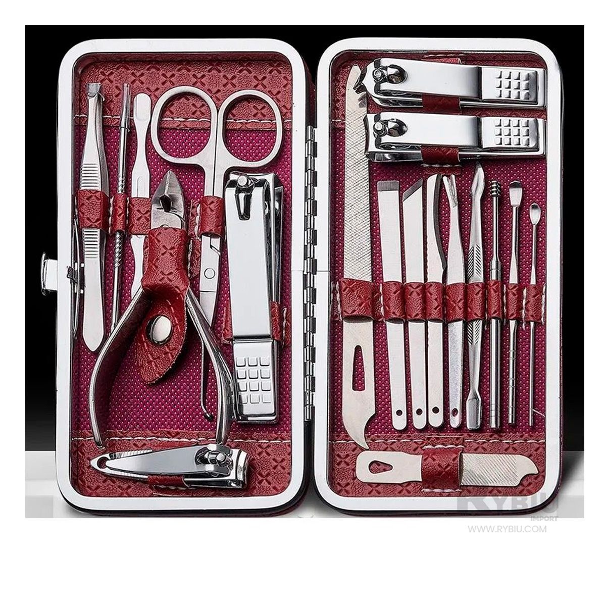 GENERICO - Set de Tratamiento de Uñas Inoxidable Rojo Y+Regalo Stickers